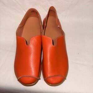 Women's Orange Slip-On Comfort Walking Shoes - Size 37 (6.5/7)